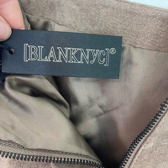 BLANKNYC Womens Mini Pencil Skirt Size 25 French Taupe Tan Suede Slit New - Picture 4 of 13